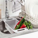 Ayarlanabilir ve Uzayıp Kısalabilen Plastik Lavabo ve Mutfak Süzgeci - Seçenek 1 - Gri