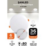 Ayarlı Çap 36W Beyaz Işık LED Spot (5-22 Çaplı ) 6 Adet