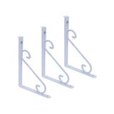 Ayarlı Dekoratif Metal Raf Ayağı Seti Beyaz Renkli - 2 Adet Raf Ayağı + Dubel + Vida