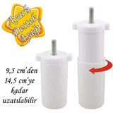 Ayarli Destek Ayagi 9.5 X 14.5Cm Beyaz Gizli Ayak M8 Civatali Incedis Mobilya Kanepe Baza Koltuk