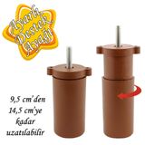Ayarli Destek Ayagi 9.5 X 14.5Cm Kahverengi Gizli Ayak M8 Civatali Incedis Mobilya Kanepe Baza Koltuk