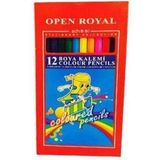 Ayaşlı Kırtasiye Open Royal 12 Li Kuru Boya Kalemi Canlı Renkler ile Uzun Kullanım İçin