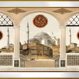 Ayasofya Allah Muhammed Motifli Kanvas Tablo DBSANAT13994