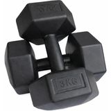 AYAZ SPORT 3 Kg X 2 Adet Toplam 6 Kg New Dambıl Seti, Dumbell Set - Siyah