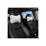 AYAZGRUP 2 Adet Peluş Oto Boyun Yastığı Boncuk elyaf Dolgulu Seyahat Boyun Yastığı Beyaz Peluş