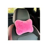 AYAZGRUP 2 Adet Peluş Pembe Oto Boyun Yastığı Boncuk elyaf Dolgulu Seyahat Boyun Yastığı İş Ofis Araba
