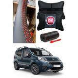 AYAZGRUP Fiat Fiorino Lüks Ortopedik Oto Boyun Yastığı + Dikmeli Direksiyon Kılıfı 2'li Deri Set