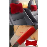 AYAZGRUP Kırmızı Peluş Oto Boyun Yastığı + Emniyet Kemeri Pedi – 4’lü Set – Sportif & Şık Tasarım