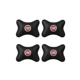 AYAZGURUP Fiat Ortopedik Oto Boyun Yastığı Nakışlı (4 LÜ DERİ SET)