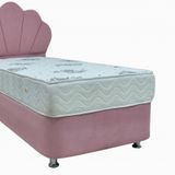 Ayba 100x200 Tek Kişilik Lüx Baza+Full Ortopedik Yatak+Papatya Pudra Başlık