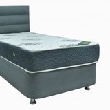 Ayba 100x200 Tek Kişilik Lüx Baza+Full Ortopedik Yatak+Sosis Gri Başlık