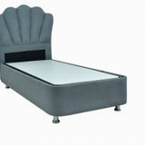 Ayba 100x200 Tek Kişilik Tay Tüyü Baza+Lüx Midye Başlık Gri