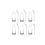 AYBABA STORE-Cam Pipetli Meşrubat Bardağı Limonata Bardak Süt Şişesi Sunum Karaf 6 Adet