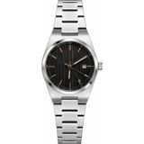 Aybars Erkek Kadın Kol Saati, Çelik Kordon, Beyaz Kadran Quartz Analog Bilek Saati - Siyah - Gümüş