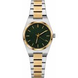 Aybars Erkek Kadın Kol Saati, Çelik Kordon, Yeşil Kadran Quartz Analog Bilek Saati - Yeşil - Gold - Gümüş