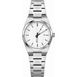 Aybars Erkek- Kadınkol Saati, Çelik Kordon, Beyaz Kadran Quartz Analog Bilek Saati - Beyaz - Gümüş