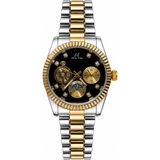 Aybars Erkek Kol Saati, Çelik Kordon, Siyah Kadran Quartz Analog Bilek Saati - Siyah - Altın - Gümüş