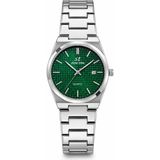 Aybars Erkek Kol Saati, Çelik Kordon, Yeşil Kadran Quartz Analog Bilek Saati - Gümüş - Zümrüt Yeşili