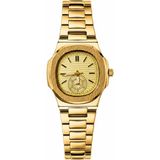 Aybars Erkek Kol Saati Çift Renk, Çelik Gold Kordon, Gold Kadran Quartz Analog Bilek Saati