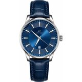 Aybars Erkek Kol Saati Deri Kordon Lacivert Kadran Takvimli Quartz Analog Bilek Saati