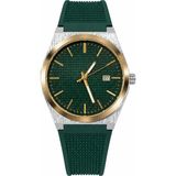 Aybars Erkek Kol Saati, Plastik Kordon, Siyah Kadran Quartz Analog Bilek Saati - Yeşil - Gümüş