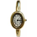 Aybars Kadın Bilezik Tasarım Kol Saati, Çelik Kordon, Beyaz Kadran Quartz Analog Bilek Saati - Gold