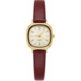 Aybars Kadın Kol Saati Çift Renk, Deri Kordon, Beyaz Kadran Quartz Analog Bilek Saati - Kırmızı - Beyaz