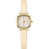 Aybars Kadın Kol Saati, Deri Kordon, Beyaz Kadran Quartz Analog Bilek Saati - Bej