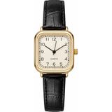 Aybars Kadın Kol Saati, Deri Kordon, Beyaz Kadran Quartz Analog Bilek Saati - Siyah