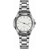 Aybars Premium Erkek Kol Saati Çelik Kordon Beyaz Kadran Takvimli Quartz Analog Bilek Saati - Gold - Gümüş