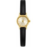 Aybars Retro Minimal Kadın Kol Saati Deri Kordon, Beyaz Kadran Quartz Analog Bilek Saati - Siyah