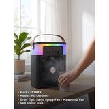 Aybartec Starx DD5005 Spray Fan Şarjlı Sulu Vantilatör Rgb Su Püskürten Serinletici - 001-Siyah