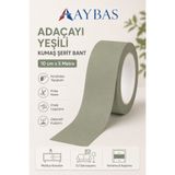 Aybas 10 cm x 5 Metre Adaçayı Yeşili Yapışkanlı Kumaş Bant – Kendinden Yapışkanlı Koruyucu ve Dekoratif Şerit