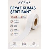 Aybas 2,5 cm x 5 Metre Beyaz Kendinden Yapışkanlı Mobilya Kenar Bantı – Kenar Kaplama Şeridi, Dolap ve Masa Tamir Bandı