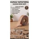 Aybas 2,5 cm x 5 Metre Rattan Desenli Dekoratif Şerit – Kendinden Yapışkanlı Mobilya Kenar Bandı, Sepet ve Dekorasyon Kaplama Şeridi