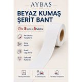 Aybas 5 cm x 5 Metre Beyaz Kendinden Yapışkanlı Kenar Bantı – Mobilya Kenar Kaplama Şeridi, Dolap, Masa ve Mobilya Tamir Bandı