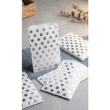 Aybaş Kağıtçılık 1. Kalite 16X21 Cm (10 Adet) Beyaz Renk Gümüş Benekli Hediye Paketi, Hediye Poşeti,Kraft Kese Kağıdı