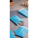 Aybaş Kağıtçılık 1. Kalite 16X21 Cm (15 Adet) Mavi Renk Beyaz Benekli Hediye Paketi, Hediye Poşeti, Kraft Kese Kağıdı