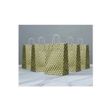 Aybaş Kağıtçılık 1.Kalite 18X24 Cm ( 10 Adet ) Gold Renk Beyaz Benekli Kraft Kağıt Çanta,Hediye Poşeti,Hediye Paketi