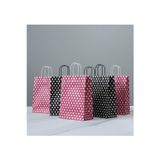 Aybaş Kağıtçılık 1.Kalite 18X24 Cm (10 Adet) Siyah (10 Adet) Pembe Renk Beyaz Benekli,Kraft Kağıt Çanta,Hediye Paketi