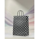 aybaş kağıtçılık 1.Kalite 18x24 Cm (10 Adet) Siyah Renk Beyaz Benekli Kraft Kağıt Çanta,Hediye Poşeti,Hediye Paketi
