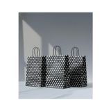 Aybaş Kağıtçılık 1.kalite 18X24 cm (15 Adet) Siyah Renk Beyaz Benekli Kraft Kağıt Çanta,hediye Poşeti,hediye Paketi