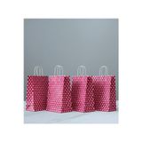 Aybaş Kağıtçılık 1.kalite 18X24 cm ( 20 Adet ) Pembe Renk Beyaz Benekli Kraft Kağıt Çanta,hediye Poşeti,hediye Paketi