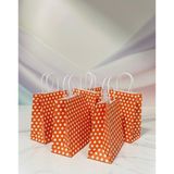 Aybaş Kağıtçılık 1.kalite 18X24 cm ( 25 Adet ) Turuncu Renk Beyaz Benekli Kraft Kağıt Çanta,hediye Poşeti,hediye Paketi - 20 Adet
