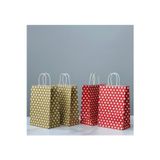 Aybaş Kağıtçılık 1.Kalite 18X24 Cm (5 Adet) Kırmızı (5 Adet) Gold Renk Beyaz Benekli,Kraft Kağıt Çanta,Hediye Paketi
