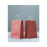 Aybaş Kağıtçılık 1.Kalite 18X24 Cm (5 Adet) Kırmızı Renk Beyaz Benekli Kraft Kağıt Çanta,Hediye Poşeti,Hediye Paketi