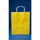 Aybaş Kağıtçılık 1. Kalite 25X12X31 cm (12 Adet) Sarı Kağıt Çanta, Hediye Poşeti, Kına, Düğün, Nişan, Doğum, Günü Çantası