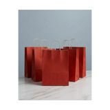 aybaş kağıtçılık 1.Kalite 25x31 Cm (10 Adet) Büyük Boy Kırmızı Renkli Kraft Kağıt Çanta,Hediye Paketi, Hediye Poşeti