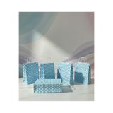 aybaş kağıtçılık 1.Kalite 25x31 Cm ( 10 Adet ) Büyük Boy Mavi Renk Beyaz Benekli Kraft Kağıt Çanta, Hediye Paketi