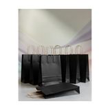 aybaş kağıtçılık 1.Kalite 25x31 Cm (10 Adet) Büyük Boy Siyah Renkli Kraft Kağıt Çanta,Hediye Paketi, Hediye Poşeti
